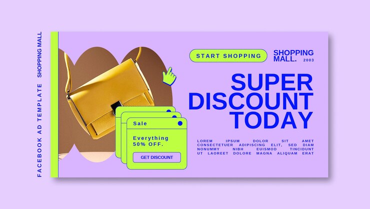 PSD gratuito plantilla de facebook de centro comercial de diseño plano