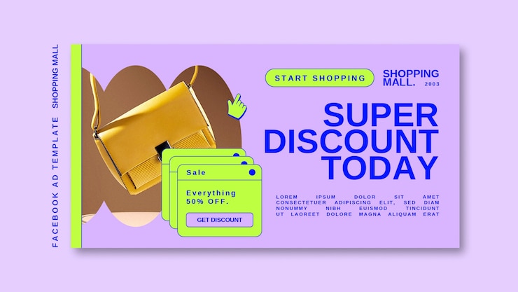 PSD gratuito plantilla de facebook de centro comercial de diseño plano