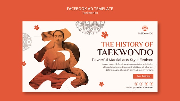 PSD gratuito plantilla de facebook de clase de taekwondo