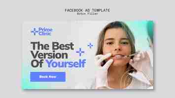 PSD gratuito plantilla de facebook de clínica de relleno de botox