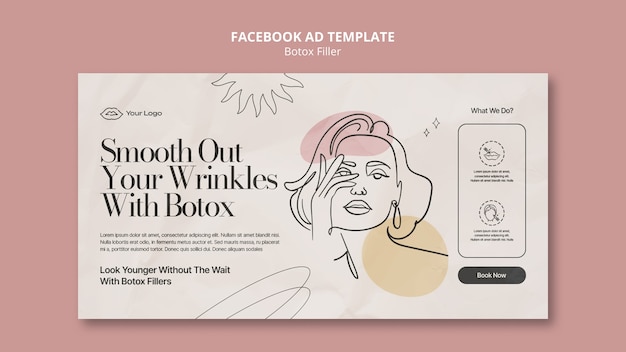 Plantilla de facebook de clínica de relleno de botox