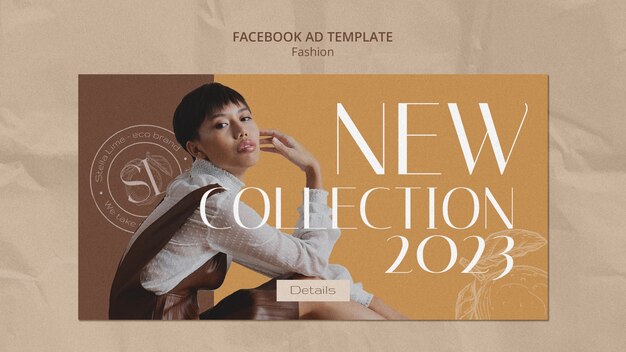 Plantilla de facebook de colección de moda dibujada a mano