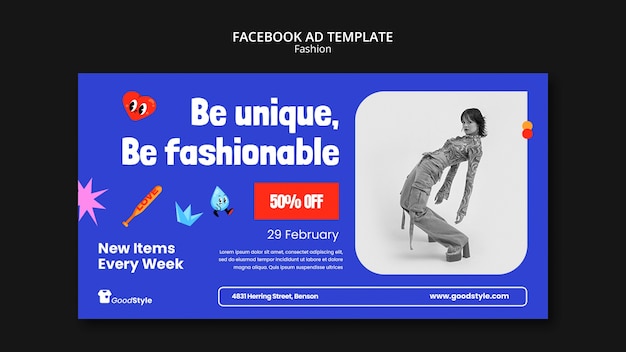 Plantilla de facebook de colección de moda