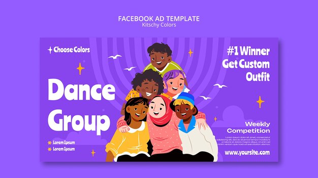 Plantilla de facebook de colores kitsch