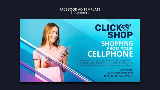 Plantilla de facebook de comercio electrónico degradado