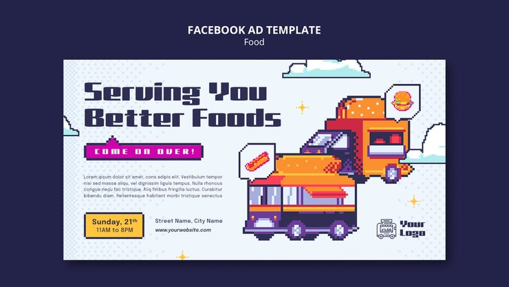 PSD gratuito plantilla de facebook de comida deliciosa dibujada a mano
