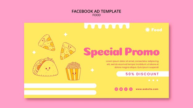 Plantilla de facebook de comida deliciosa
