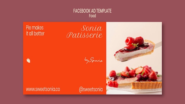 PSD gratuito plantilla de facebook de comida deliciosa