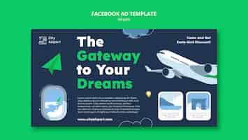 PSD gratuito plantilla de facebook de concepto de aeropuerto realista