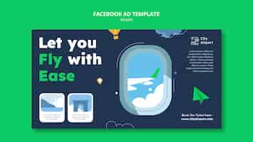 PSD gratuito plantilla de facebook de concepto de aeropuerto realista