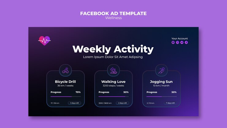 PSD gratuito plantilla de facebook de concepto de bienestar