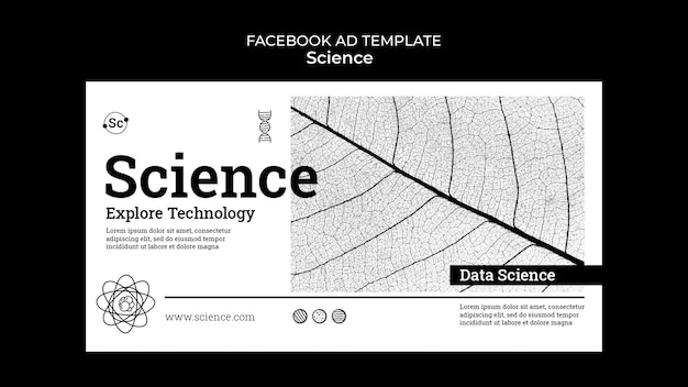 PSD gratuito plantilla de facebook de concepto de ciencia dibujada a mano