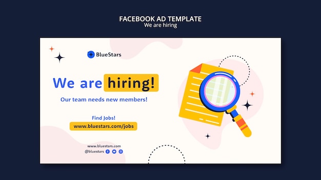Plantilla de facebook de concepto de contratación de formas dinámicas