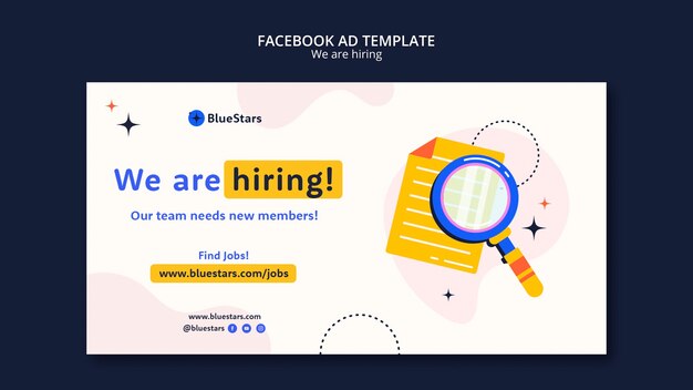 Plantilla de facebook de concepto de contratación de formas dinámicas