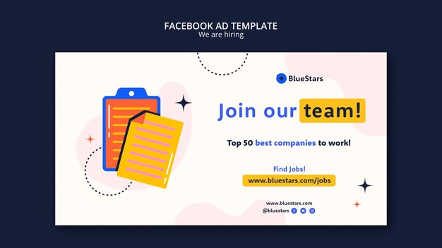 Plantilla de facebook de concepto de contratación