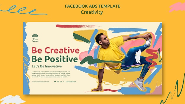 PSD gratuito plantilla de facebook de concepto de creatividad