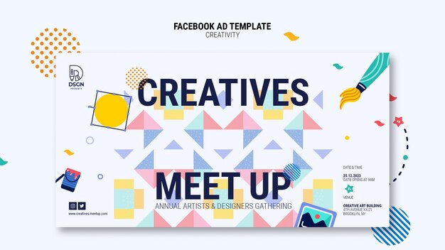 Plantilla de facebook de concepto de creatividad