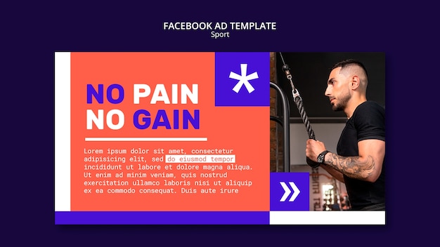 PSD gratuito plantilla de facebook de concepto de deporte