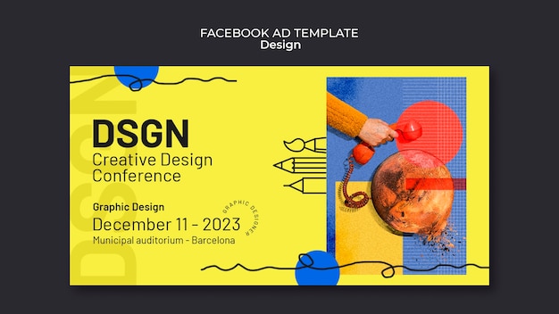 PSD gratuito plantilla de facebook de concepto de diseño