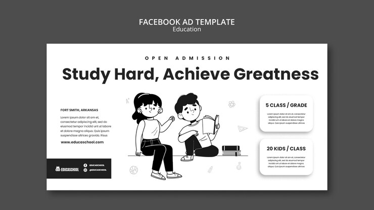 PSD gratuito plantilla de facebook de concepto de educación