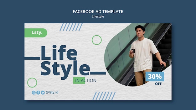 Plantilla de facebook de concepto de estilo de vida