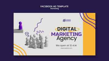 PSD gratuito plantilla de facebook de concepto de marketing