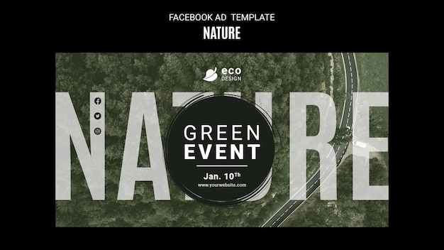 PSD gratuito plantilla de facebook de concepto de naturaleza