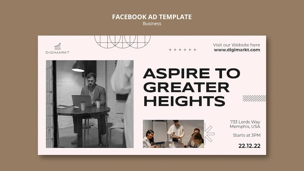 PSD gratuito plantilla de facebook de concepto de negocio