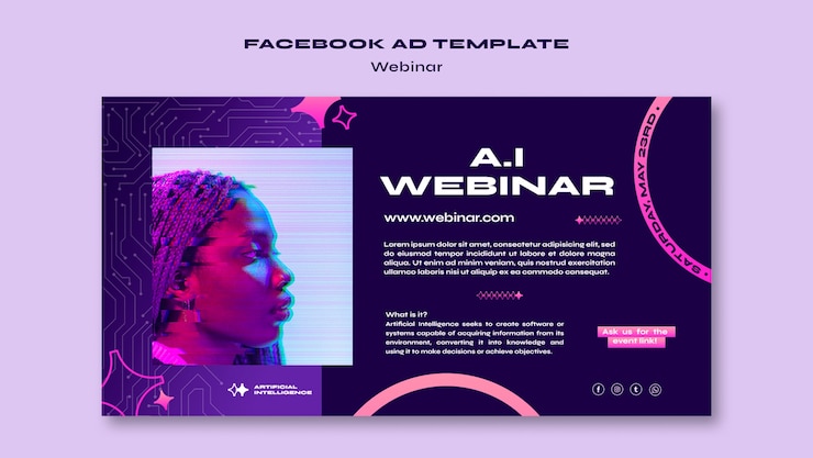 PSD gratuito plantilla de facebook de concepto de seminario web