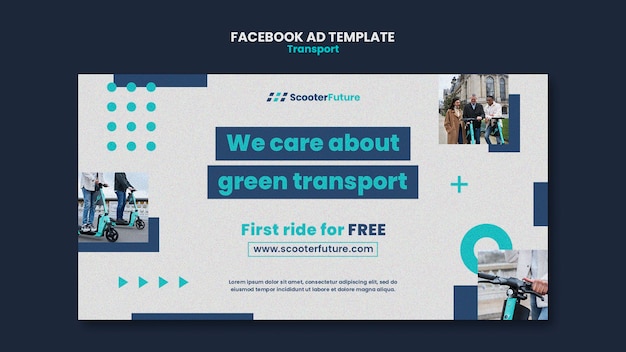 PSD gratuito plantilla de facebook de concepto de transporte mínimo