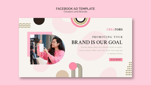 PSD gratuito plantilla de facebook de creadores y marcas