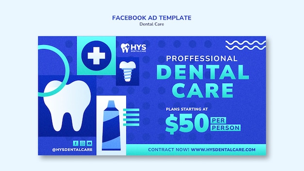 PSD gratuito plantilla de facebook de cuidado dental