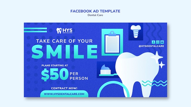 PSD gratuito plantilla de facebook de cuidado dental