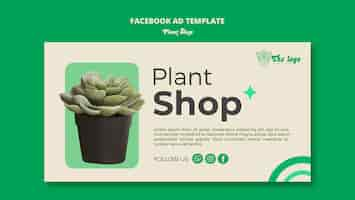 PSD gratuito plantilla de facebook de cuidado de plantas