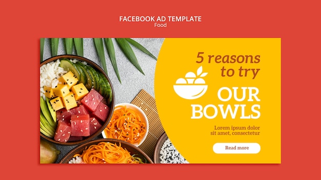 Plantilla de facebook de deliciosa comida saludable