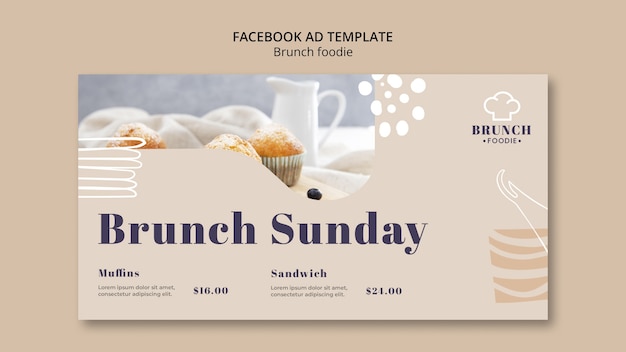 PSD gratuito plantilla de facebook de delicioso brunch