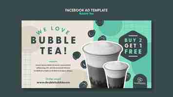 PSD gratuito plantilla de facebook de delicioso té de burbujas