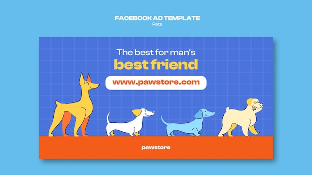 PSD gratuito plantilla de facebook de descuento de tienda de mascotas