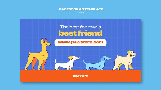 Plantilla de facebook de descuento de tienda de mascotas