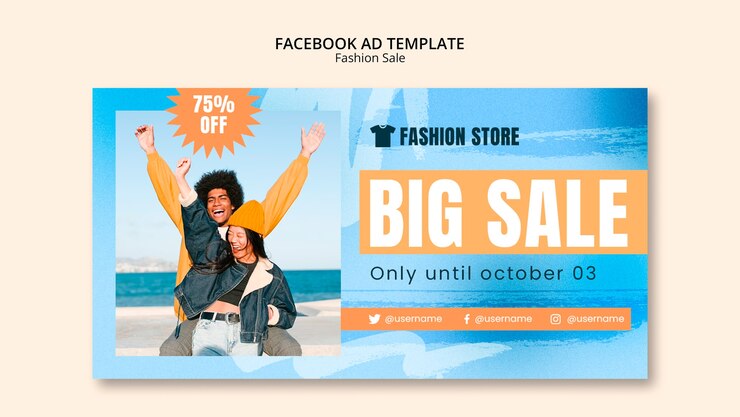 PSD gratuito plantilla de facebook de descuento de venta de diseño plano