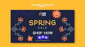 PSD gratuito plantilla de facebook de descuento de venta de primavera