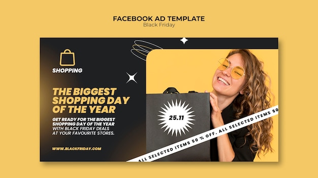 PSD gratuito plantilla de facebook de descuentos de viernes negro