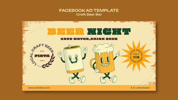 plantilla de Facebook para el día de la cerveza plana