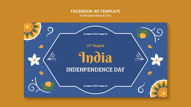 PSD gratuito plantilla de facebook del día de la independencia de la india