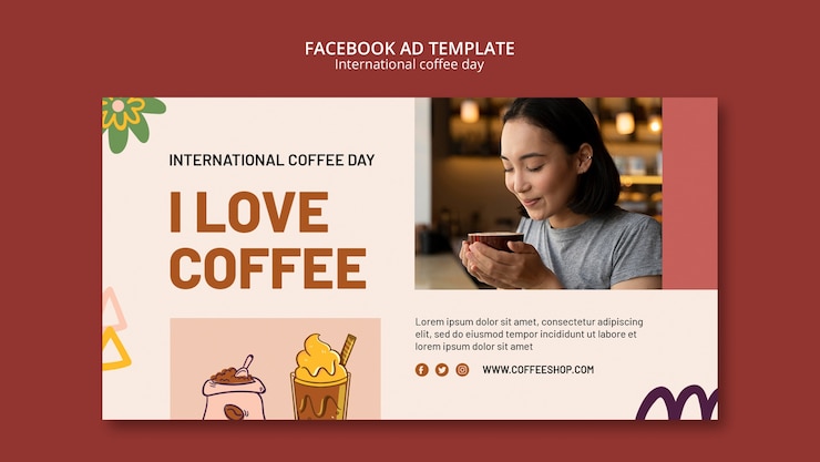 PSD gratuito plantilla de facebook del día internacional del café