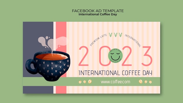 PSD gratuito plantilla de facebook del día internacional del café