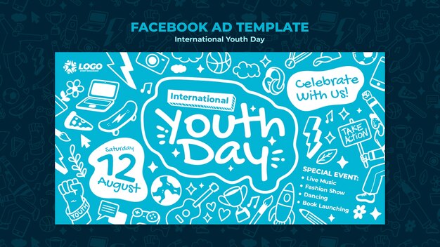 Plantilla de facebook del día internacional de la juventud