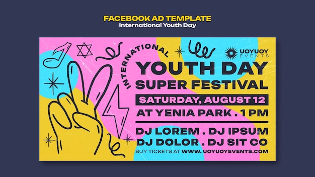 Plantilla de facebook del día internacional de la juventud