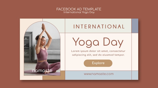 PSD gratuito plantilla de facebook del día internacional del yoga