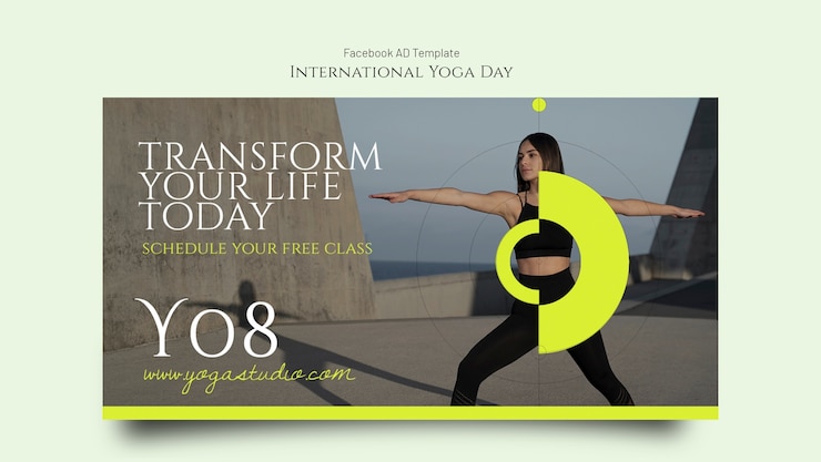 PSD gratuito plantilla de facebook del día internacional del yoga